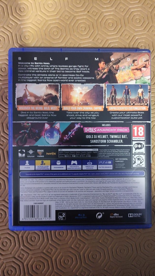 Vendo jogo PS4 Saints Row Day One Edition