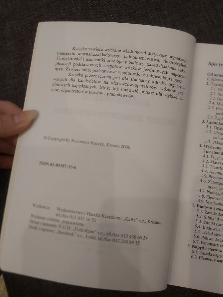 Kierowca operator wózków jezdniowych napędzanych krzysztof buczek 2006