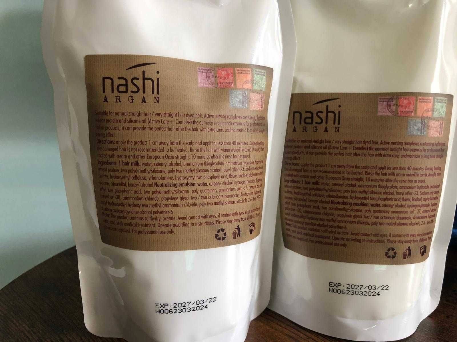 Nashi argan zestaw do keratynowego prostowania włosów 2x400 ml