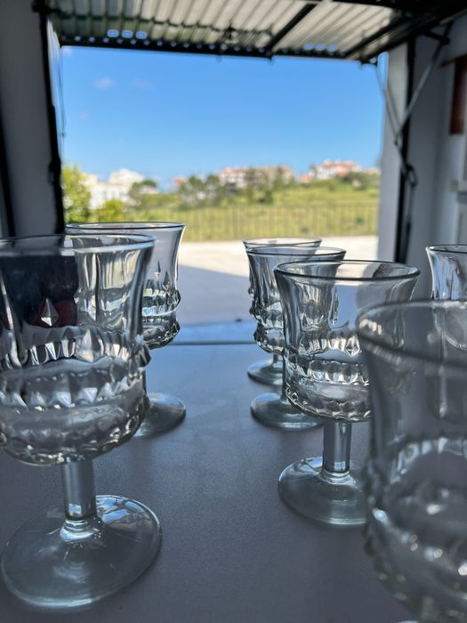 Conjunto vintage de copos de vidro – 12 peças