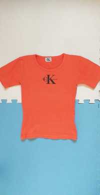 T-shirt Calvin Klein pomarańczowy XS 34