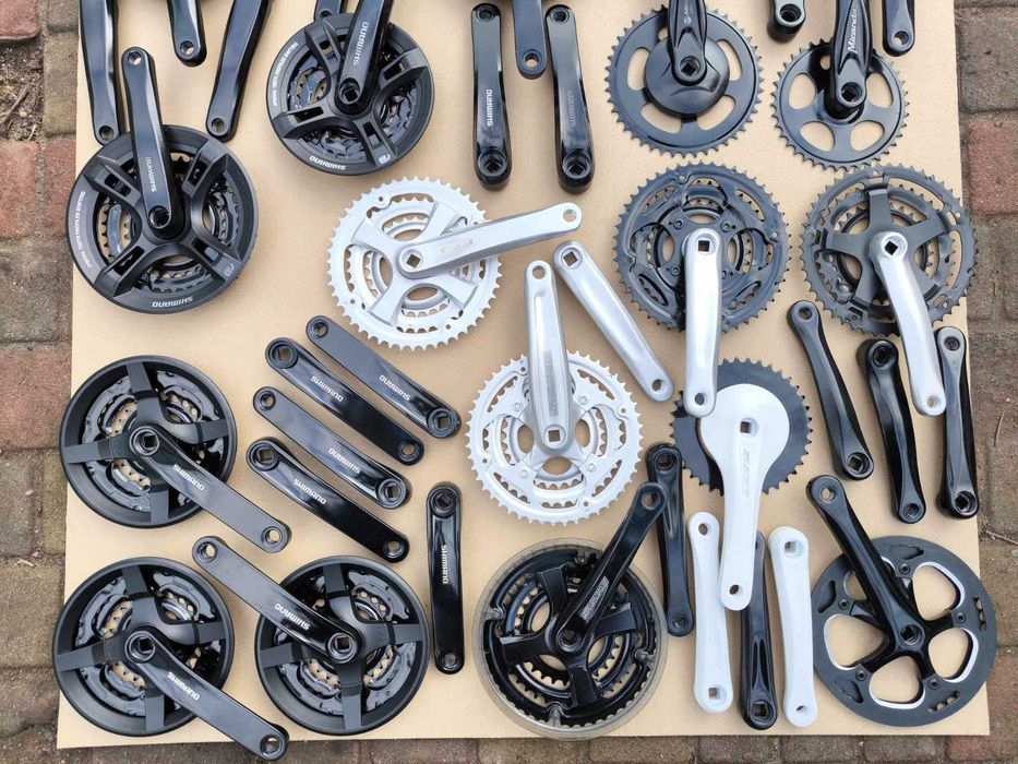 Шатуны алюминиевые велосипеда Shimano, Miranda, SR Santour, Sram,