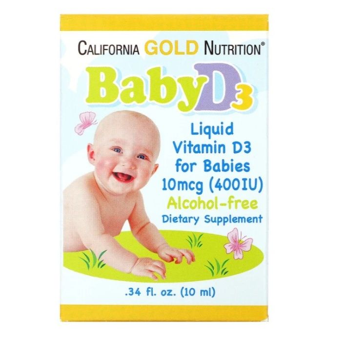 California Gold Nutrition, детский витамин Baby D3 в каплях, Iherb