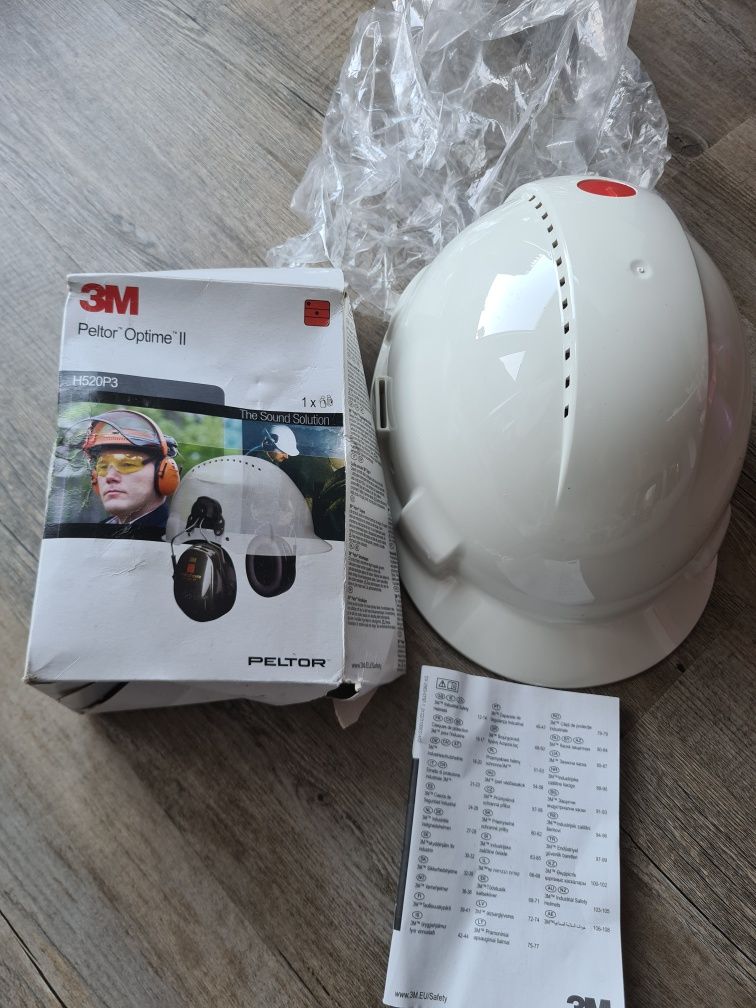Nowy zestaw kask nauszniki ochronne 3M peltor optime