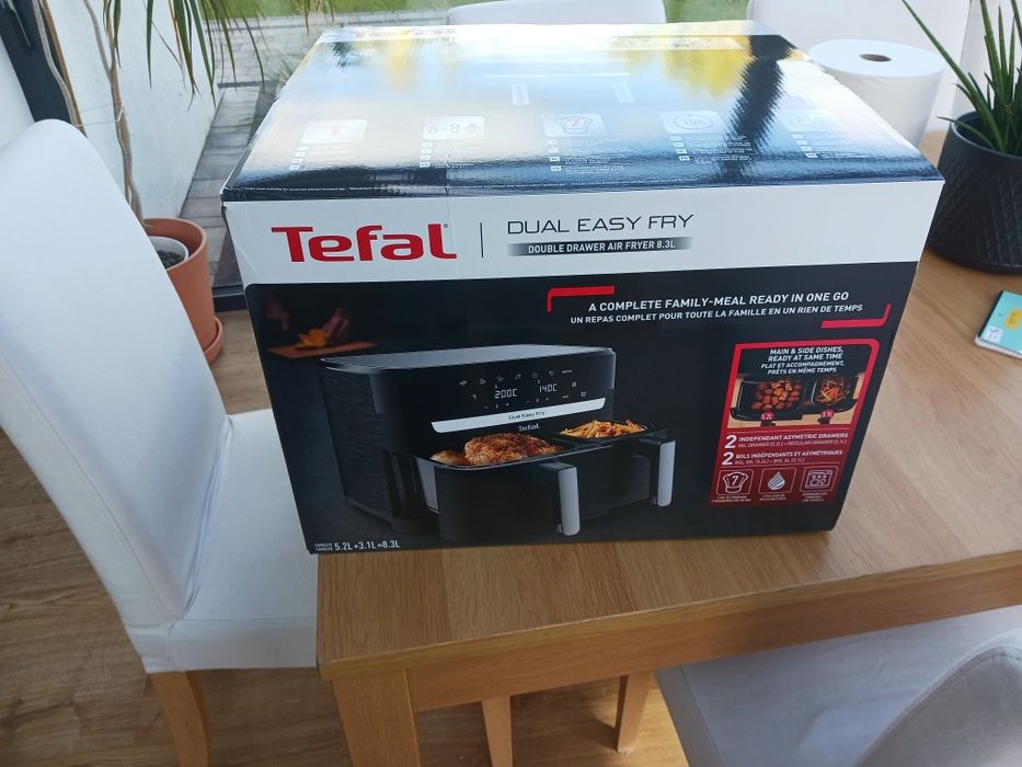 Nowy Air Fryer Tefal EY901N Dual Easy Fry 8,3L