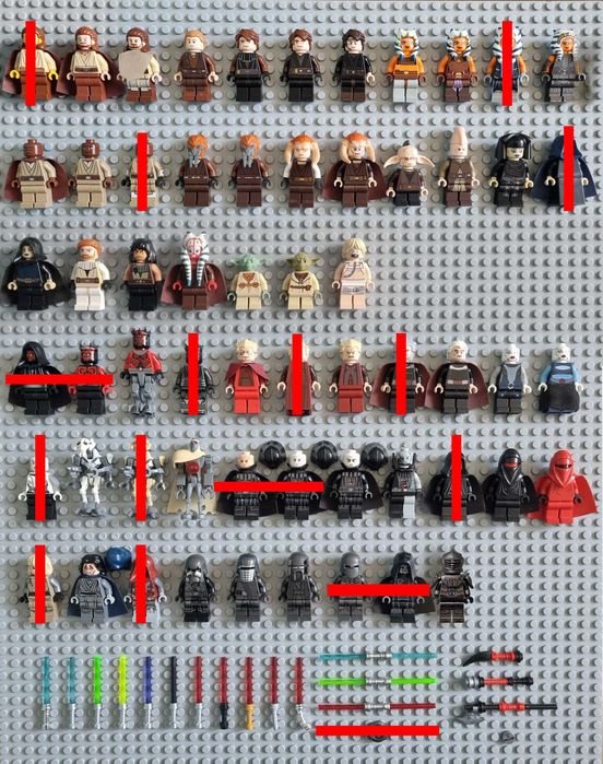 Lego мініфігурки Star Wars (Джедаї та Ситхи)