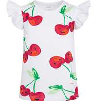 T-shirt Koszulka dziewczęca dziecięca Bawełna 158 biały Wisienki Endo