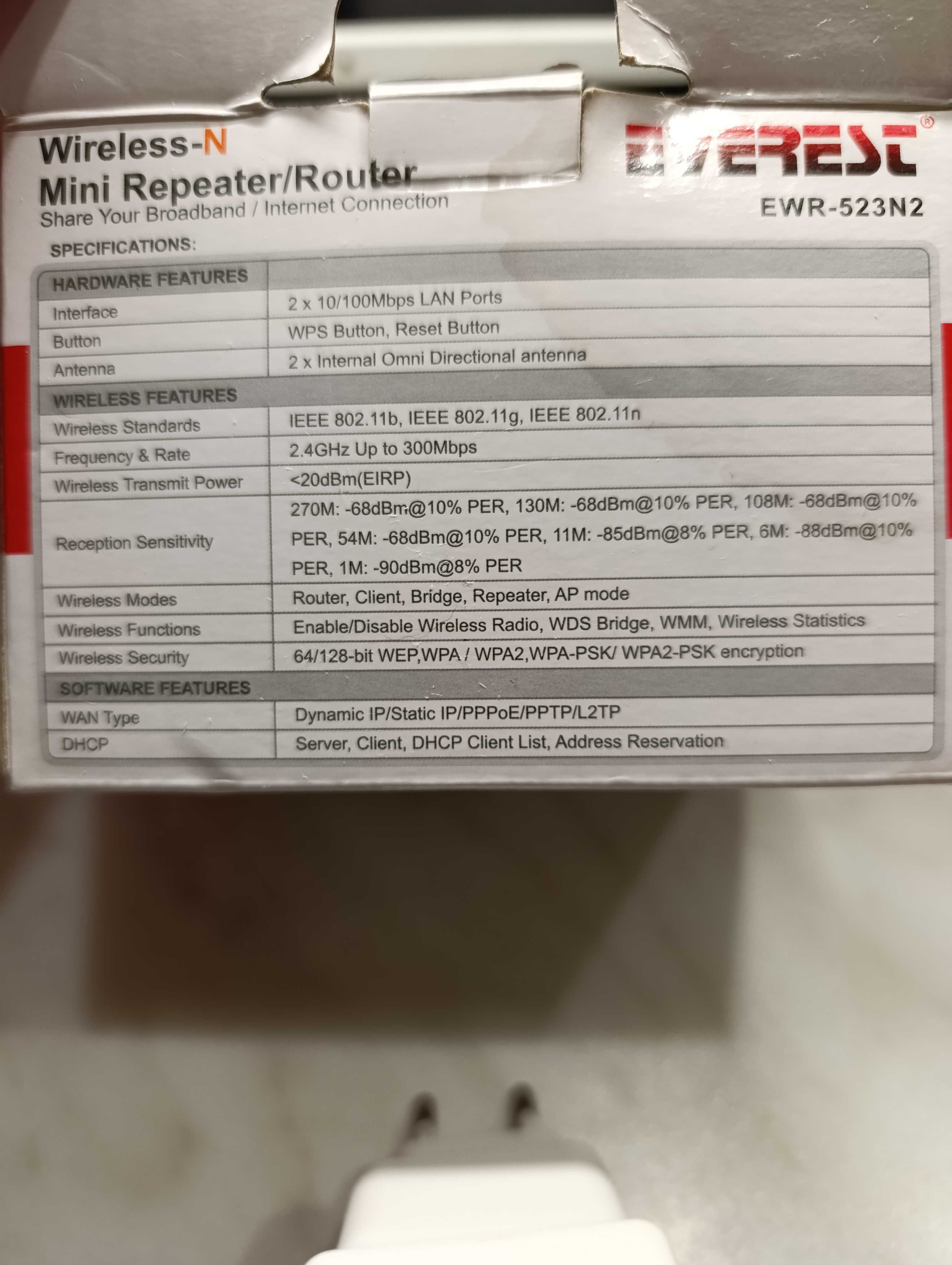 WIFI repeater Everest EWR-523N2