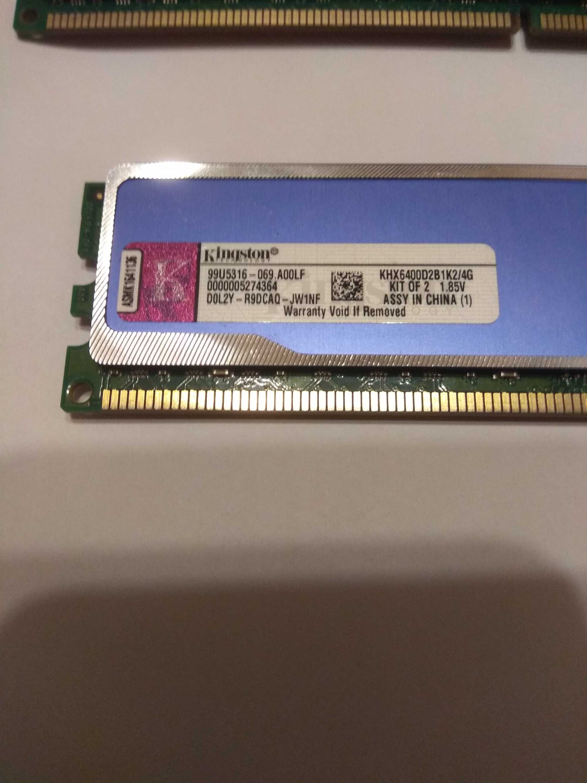 Модуль пам'яті Kingston DDR2 2GB KHX6400B1K2/4G 800Mhz,  INTEL/AMD