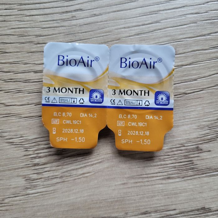 -1,5 Soczewki kontaktowe kwartalne bioair