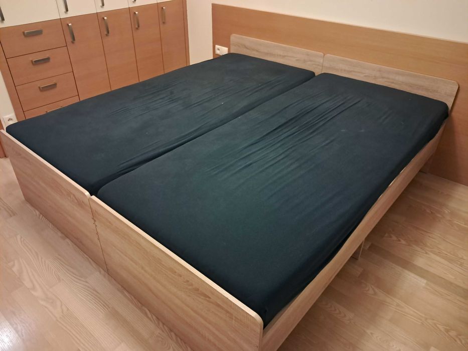 Łóżko jednoosobowe z materacem 2 szt