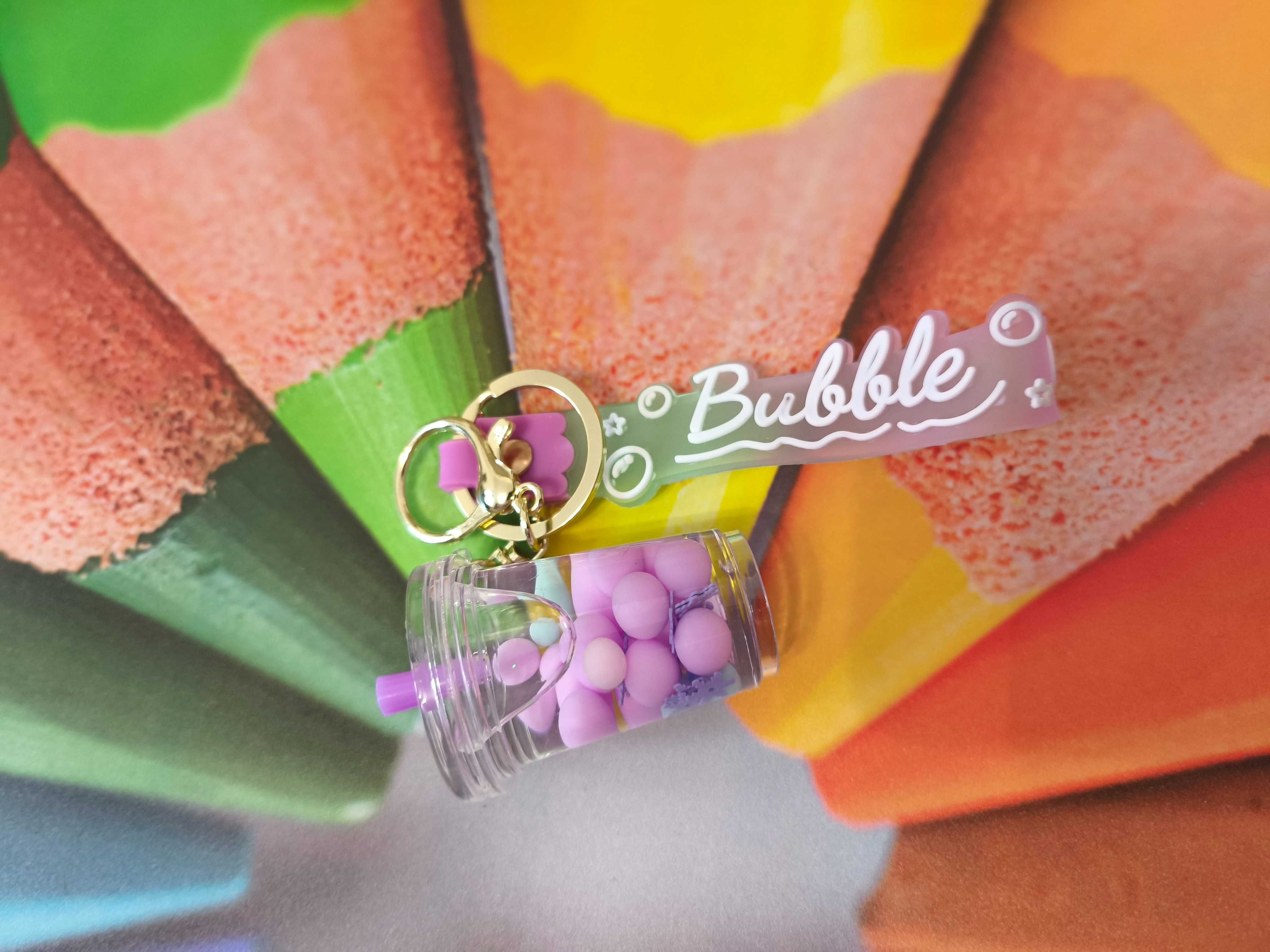 Zawieszka do kluczy torebki  nowa fioletowy kubek shake Bubble