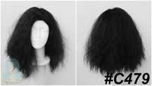 Czarna puszysta peruka z przedziałkiem karbowana gęsta cosplay wig