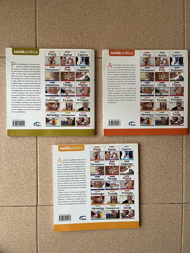 Conjunto de 3 livros da coleção Saúde Prática