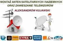Montaż anten satelitarnych naziemnych wieszanie TV Aleksandrów Kuj