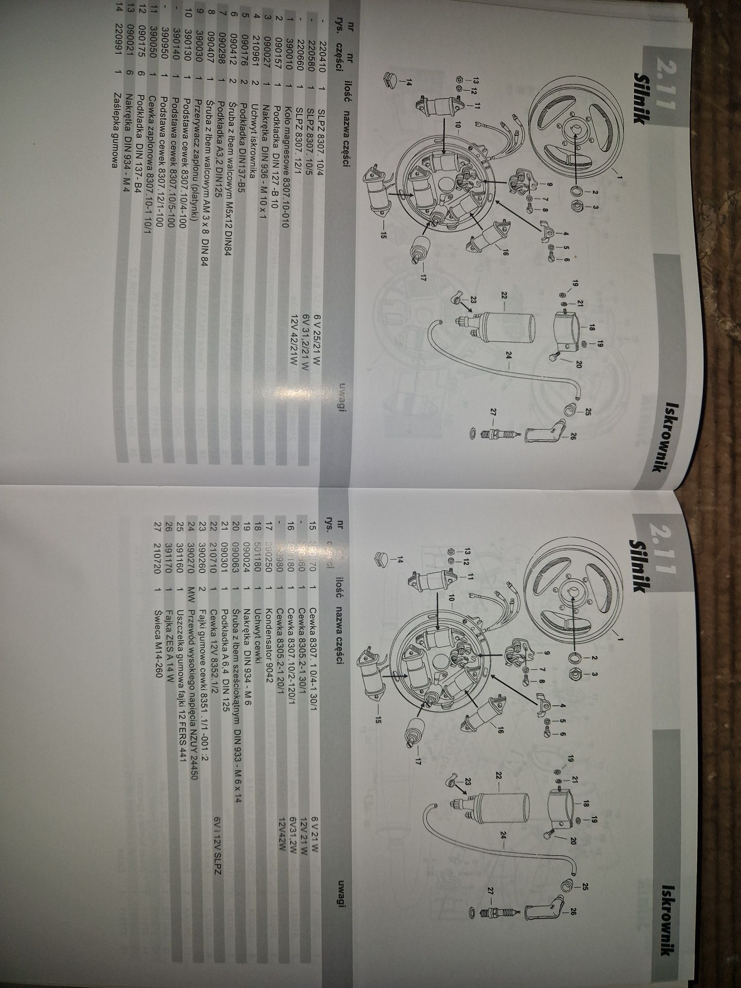 Instrukcja obsługi katalog części rama silnik Simson sr50/sr80/