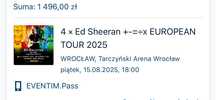 4x bilety Edd Sheeran Wrocław 15.08.25