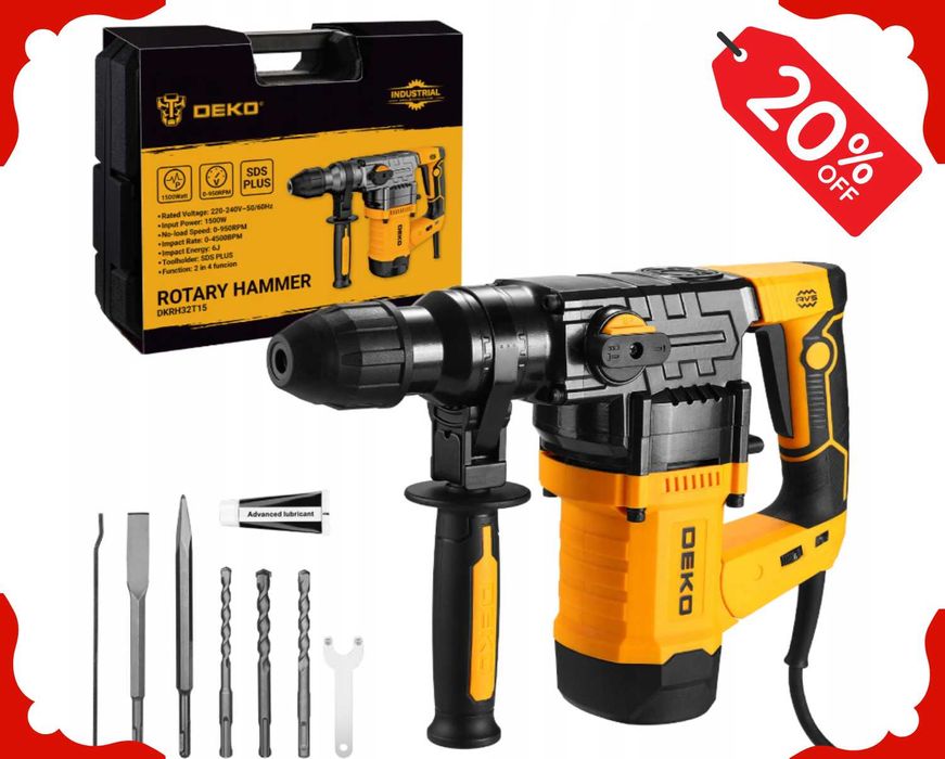 Nowy MŁOT UDAROWY Młotowiertarka Wiertarka Udar SDS+ Walizka (-20%)
