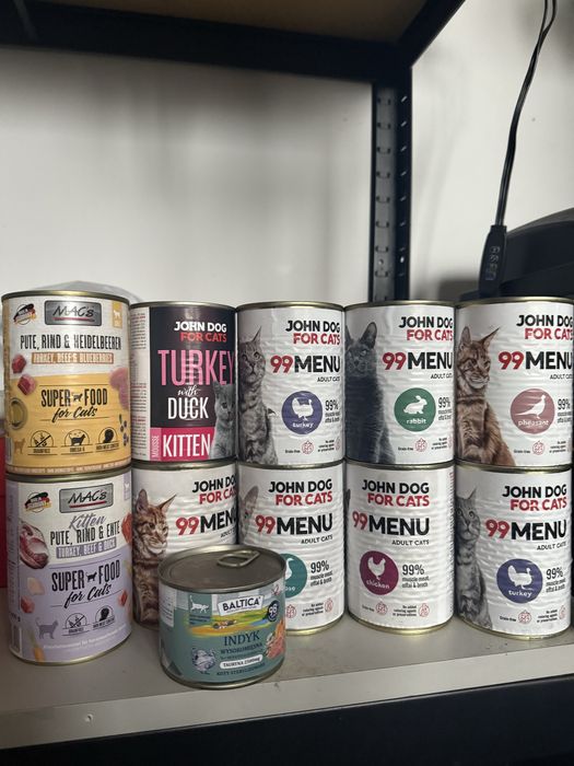 Karma dla kota puszki John Dog for cats 99 menu mac’s baltica