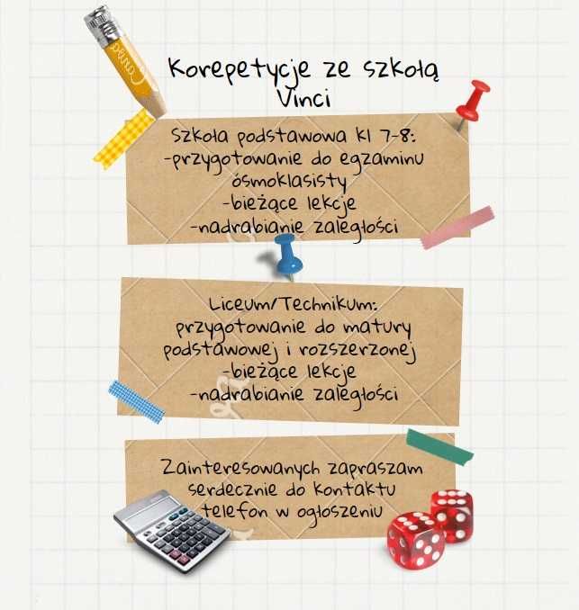 Korepetycje matematyka, fizyka, matura