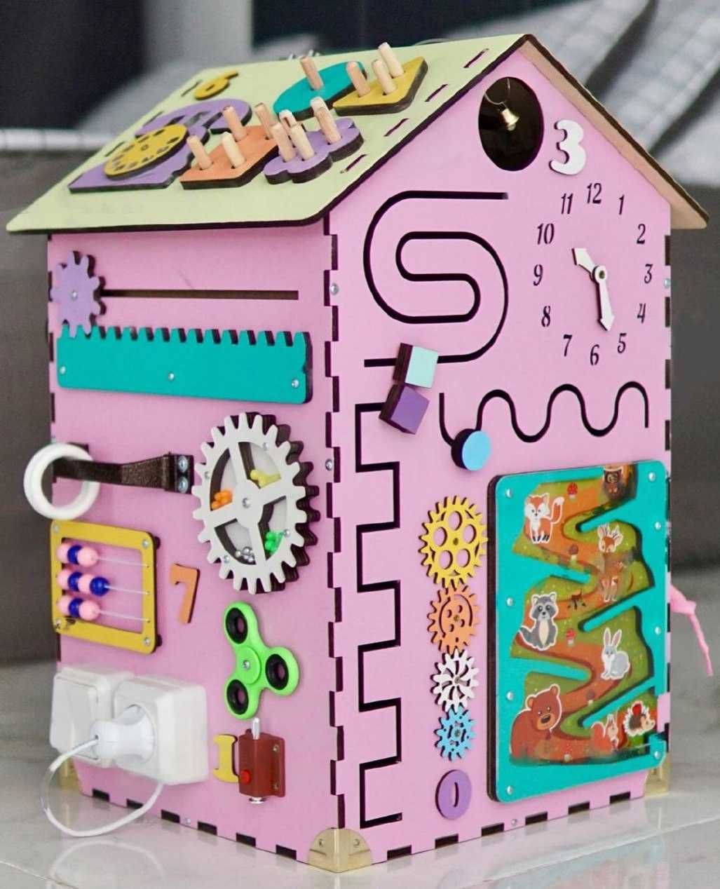 Великий будинок, бізіборд, бізікуб, рожевий для дівчинки, іграшка