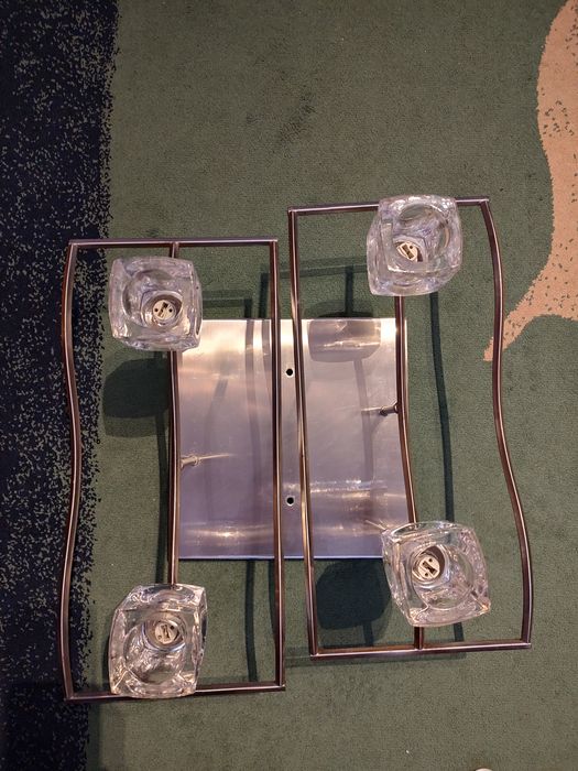 Żyrandol loft metal szkło