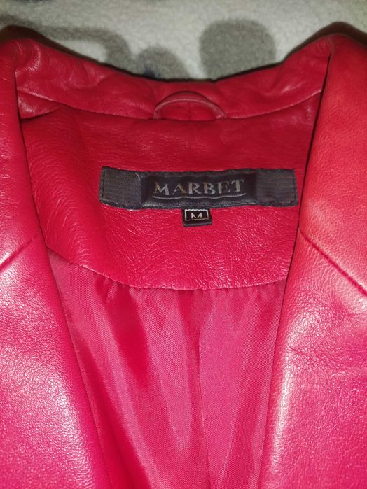 Marynarka skóra czerwona
