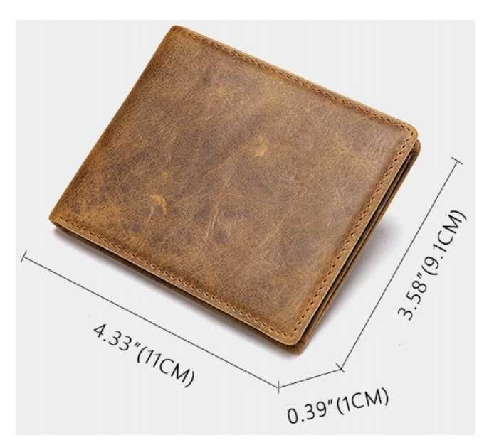 Męski portfel skórzany ochrona RFID brązowy 7444 ttst1560