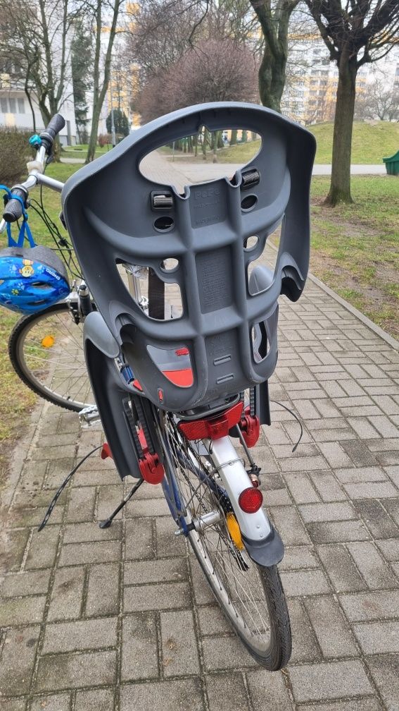 Fotelik rowerowy na bagażnik + kask