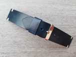 Granatowy pasek zegarka 22 mm rozmiar S skóra