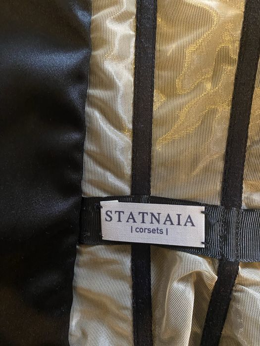 Корсет STATNAIA кружево чорний з бєж. Розміри XXS, XS, S