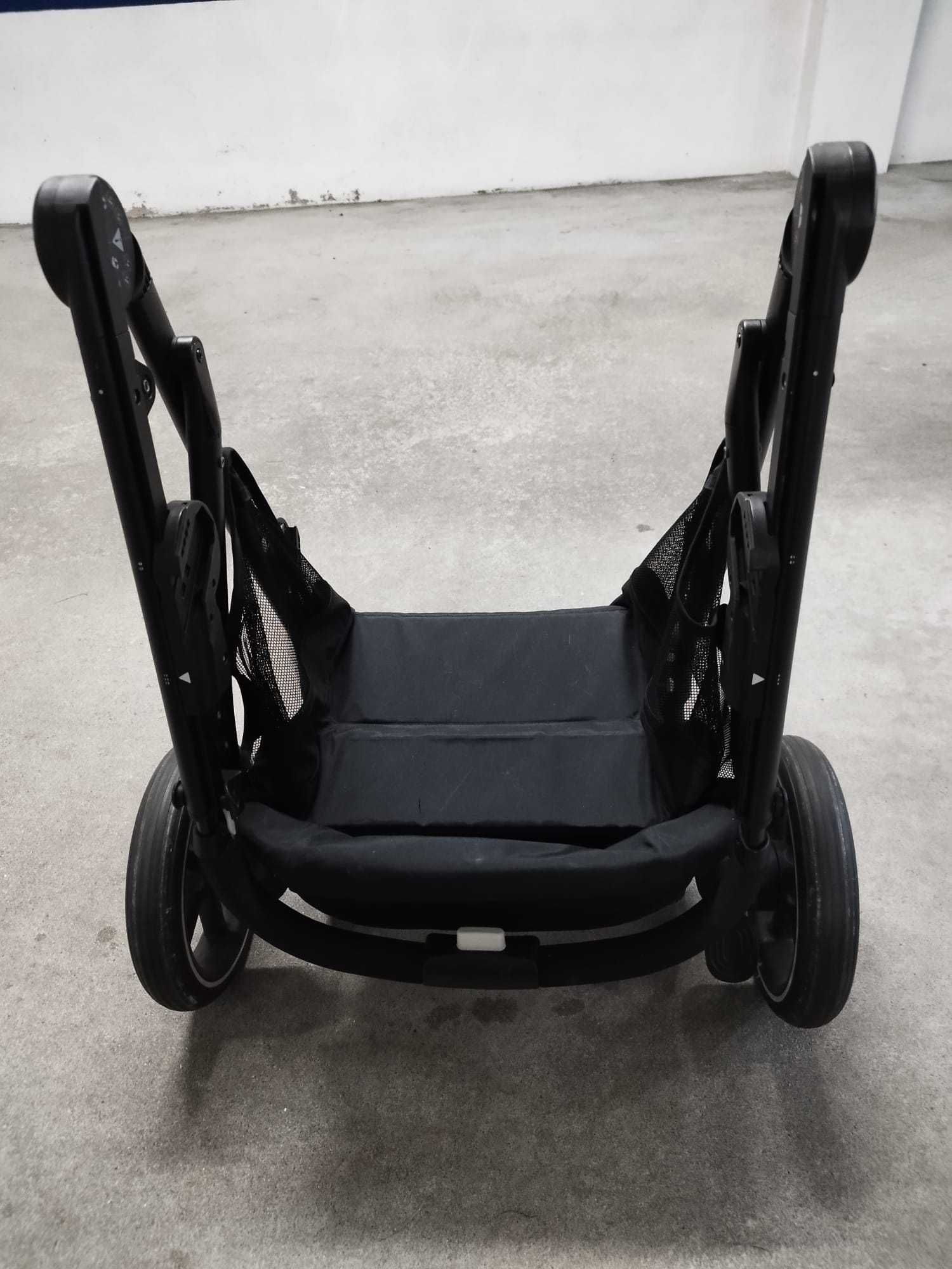 Carrinho duplo Gazelle S, com duas cadeiras cinzento escuro