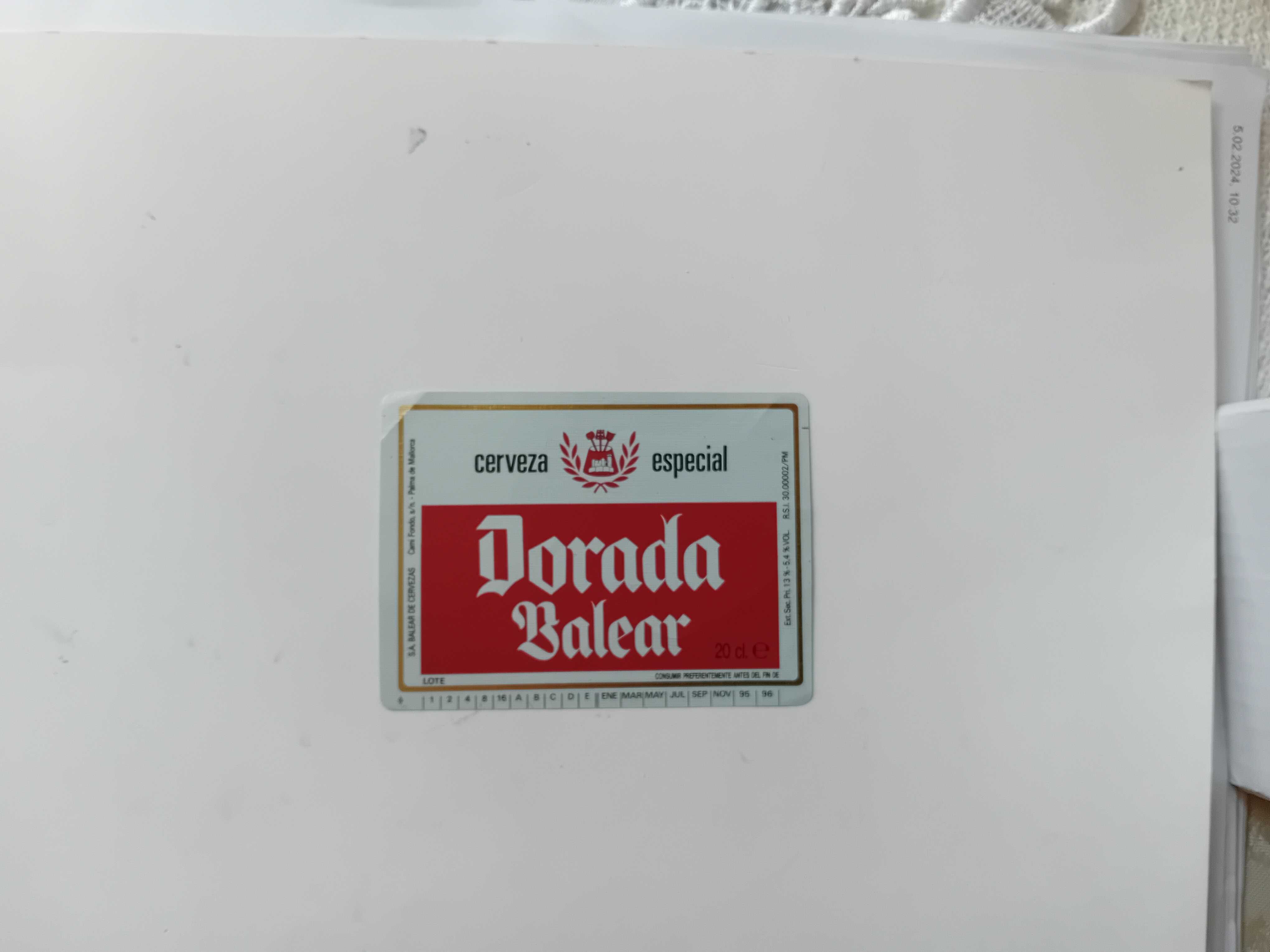 Etykieta piwa z Hiszpanii