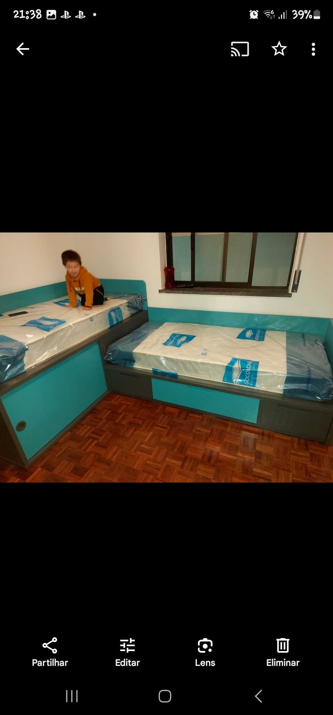 Conjunto de camas em "L" quarto juvenil