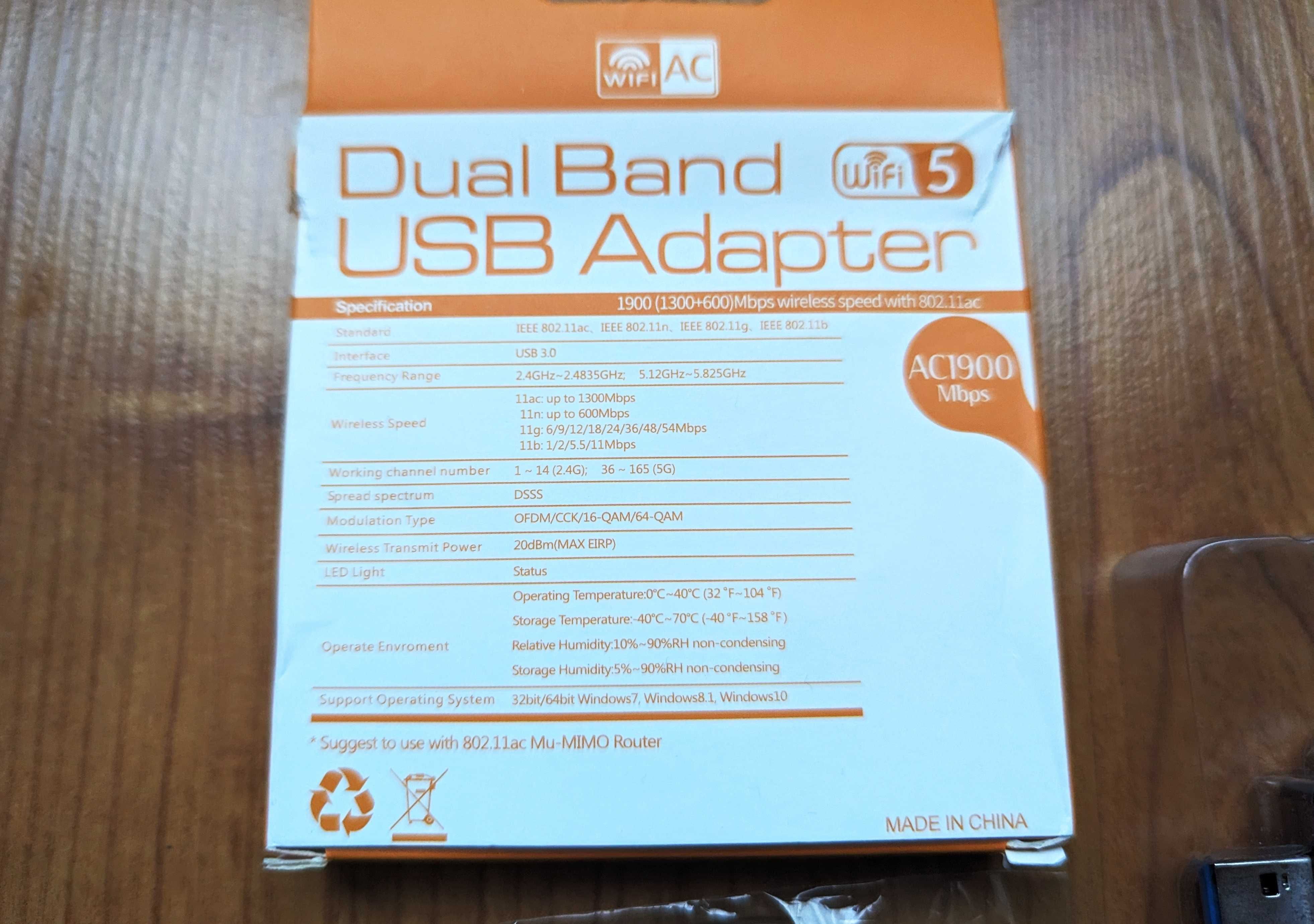 Сетевая карта USB 3.0 WiFi 2.45.8Ггц RTL8814 адаптер