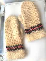 S M rękawiczki góralskie 2 palce 100% wełna owcza na drutach wool