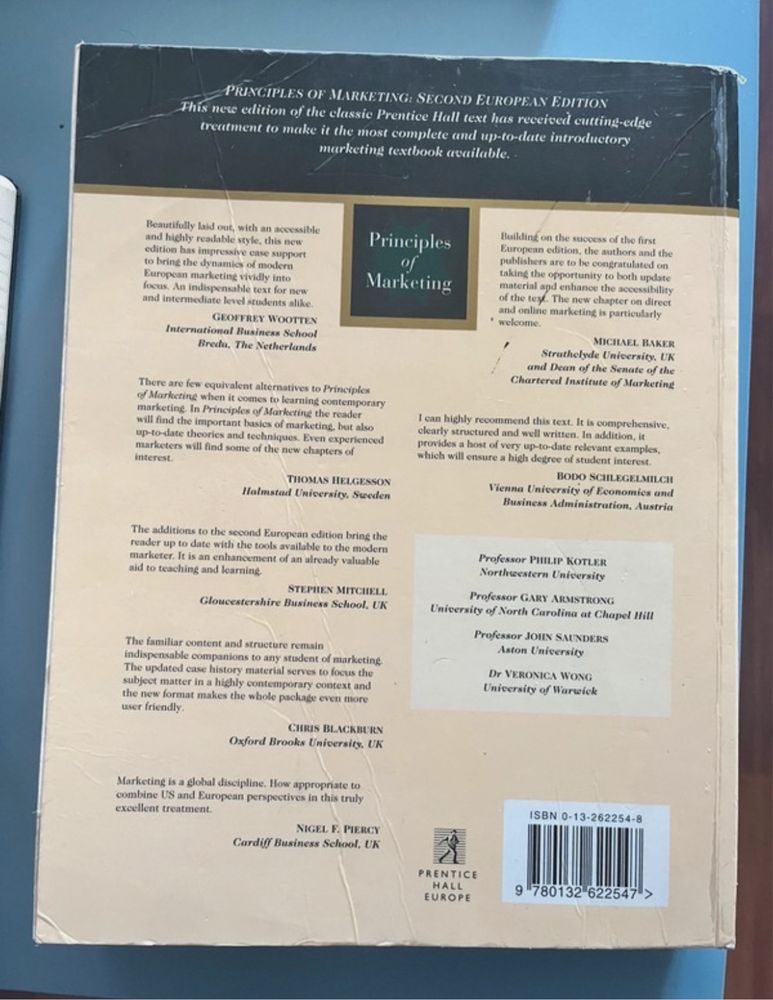 Livro Principles of Marketing - Second European Edition