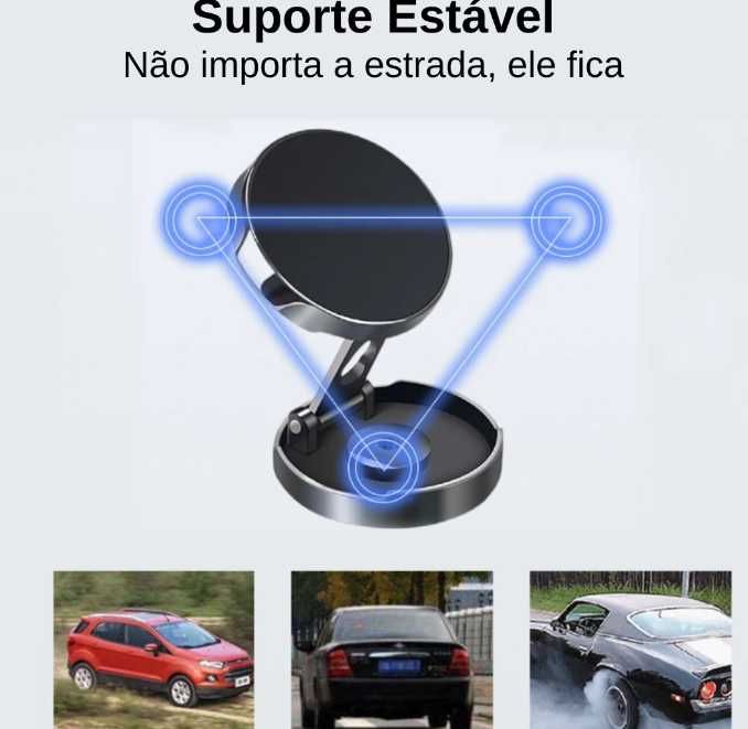 Suporte de telemóvel 360º para carro universal prata NOVO ENVIO GRÁTIS