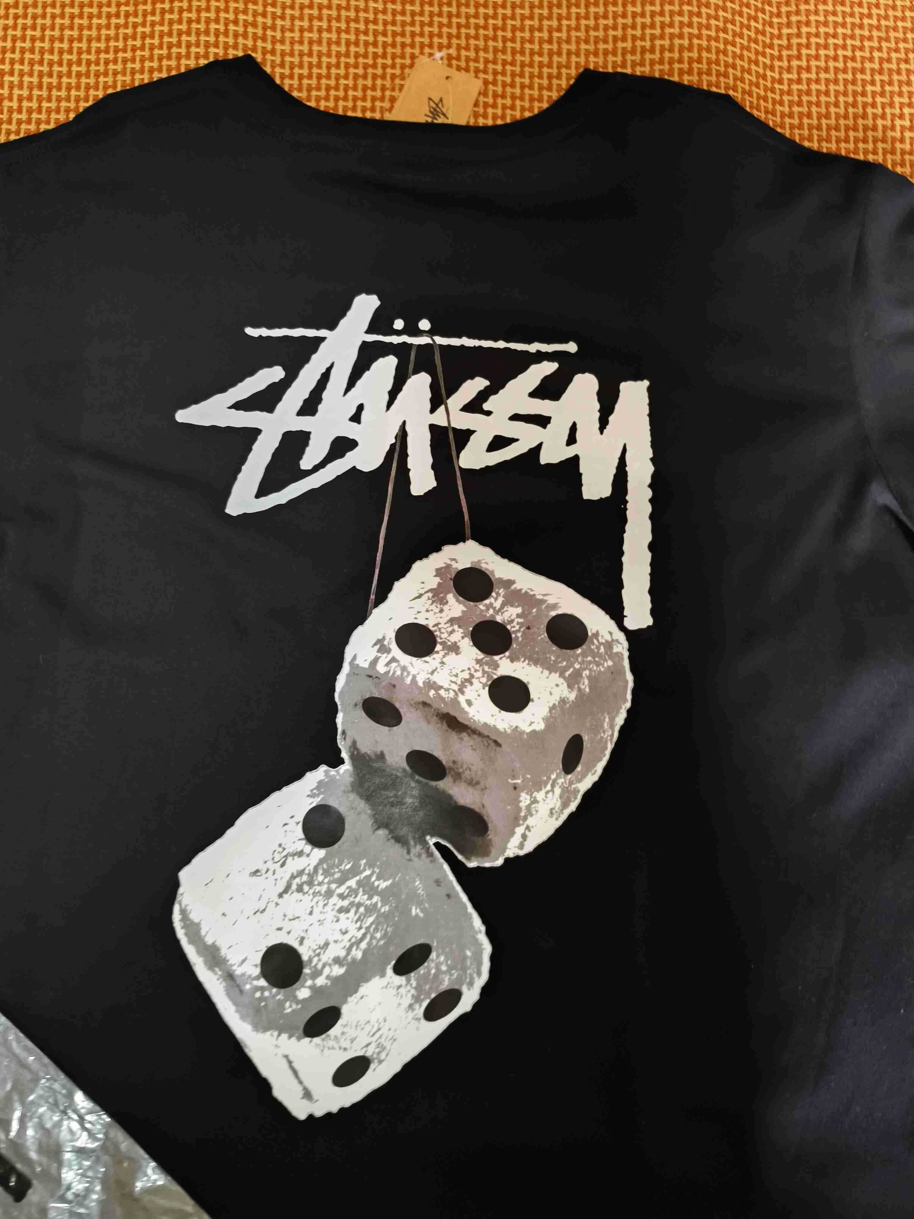 Stussy Męska Czarna Koszulka z Nadrukiem Rozmiar XL