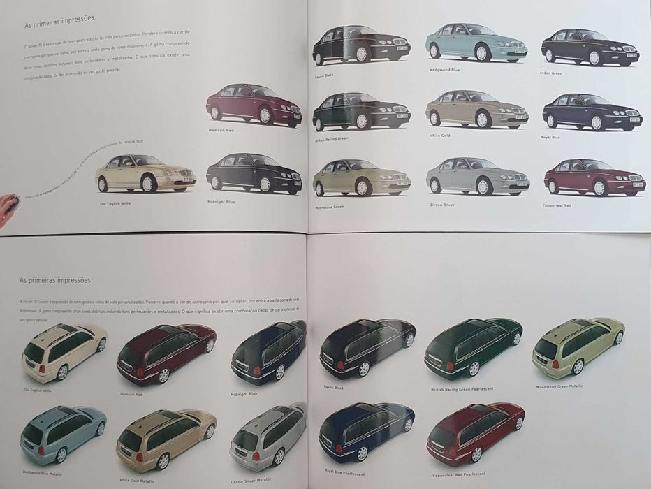 2 Catálogos automóvel Rover 75 e Rover 75 Tourer - Ano 2002