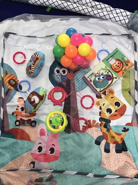 Дитячий розвиваючий килимок-манеж з дугами і кульками