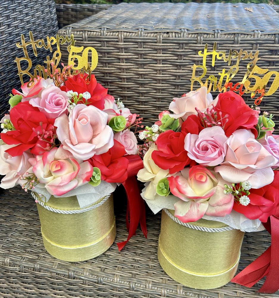 Flowerbox z kwiatów mydlanych na różne okazje
