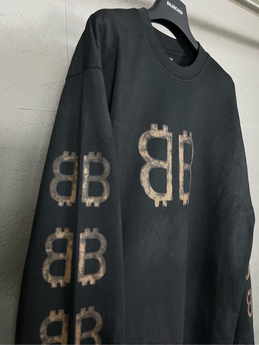 Свитшот BALENCIAGA BITCOIN кофта мужской реглан батник
