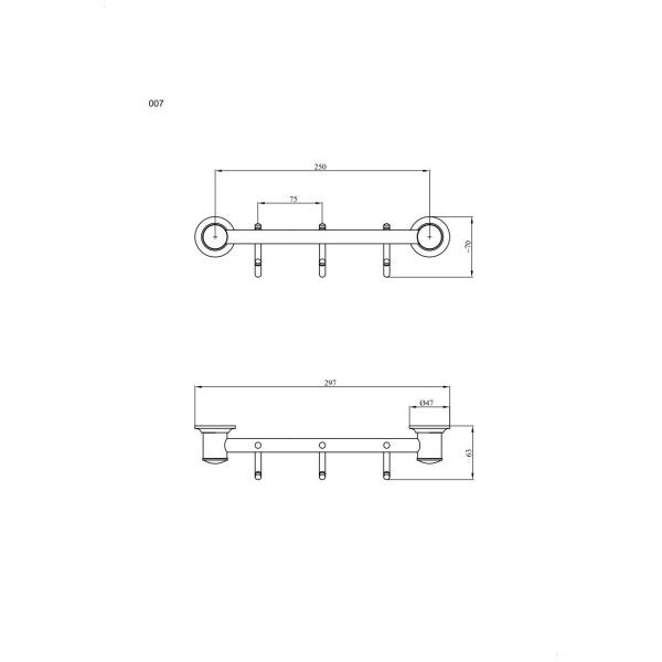 Wieszak 3-hakowy ANDEX Classic 007NG czarny