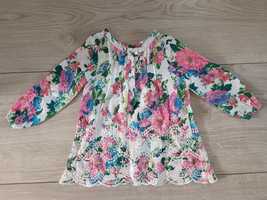 Tunika/bluzka zwiewna sukienka w kwiaty dla dziewczynki Kids r.110