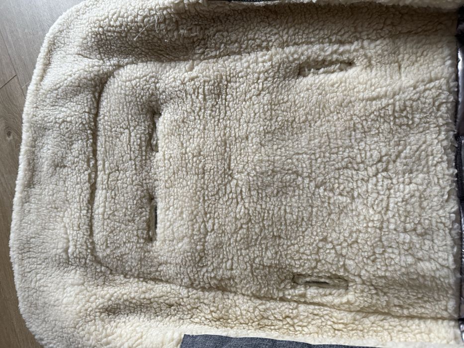 Зимовий конверт на овчині в коляску Z&D New (Лен Сірий)