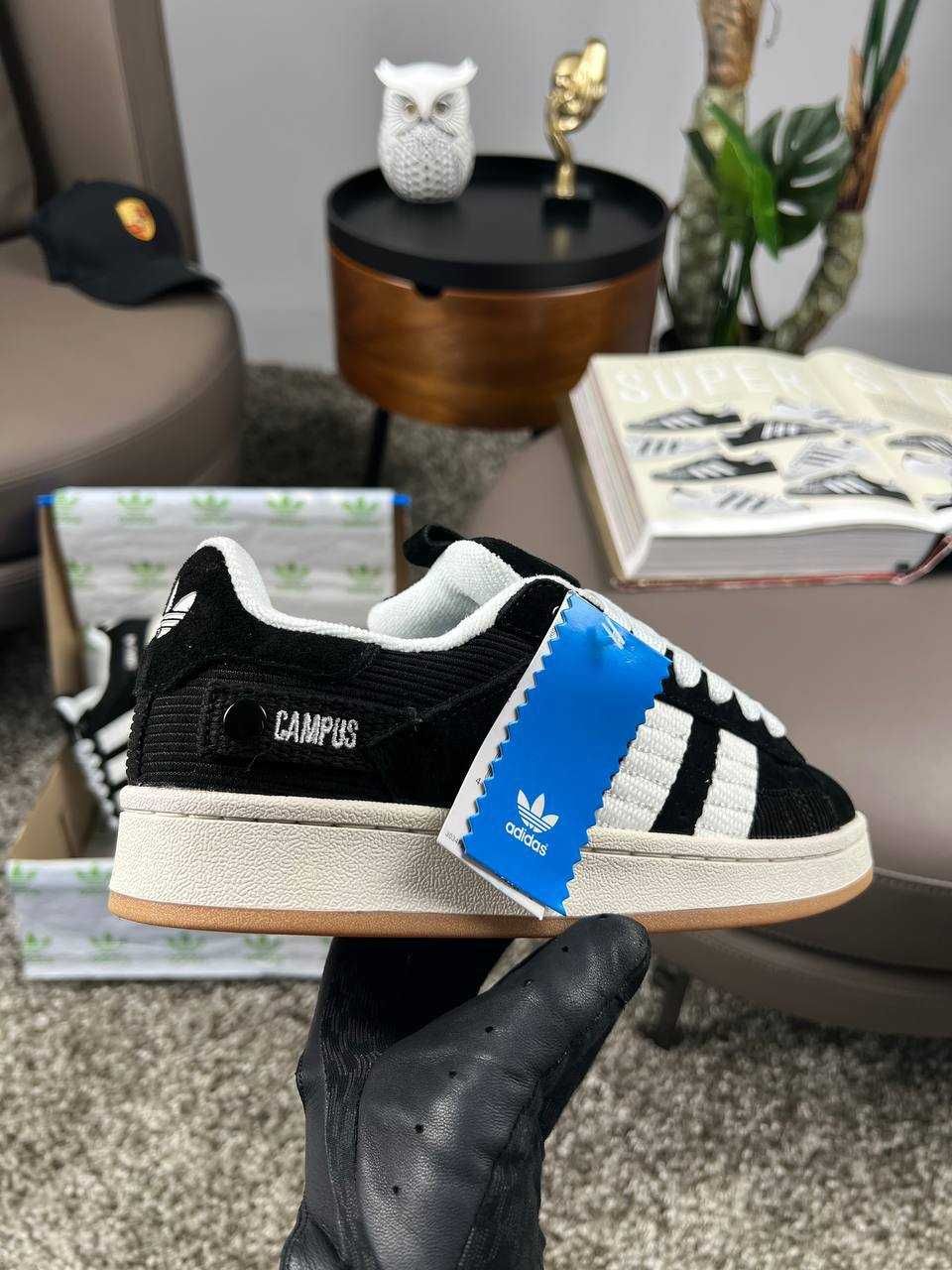Жіночі кросівки адідас кампус Adidas Originals Campus 00s Black White