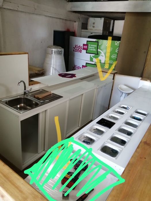 Balcão - Expositor, ideal para marcas de comida rapida ou gelados.