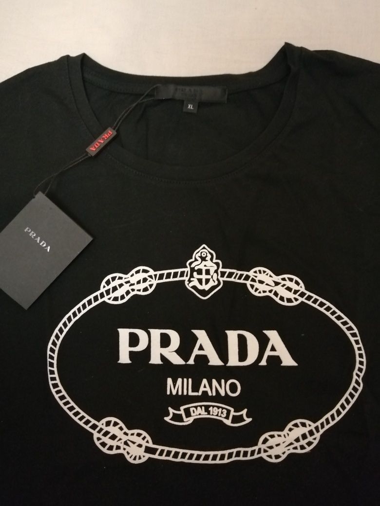 NOWA damska koszulka Prada t-shirt Milano czarny XL