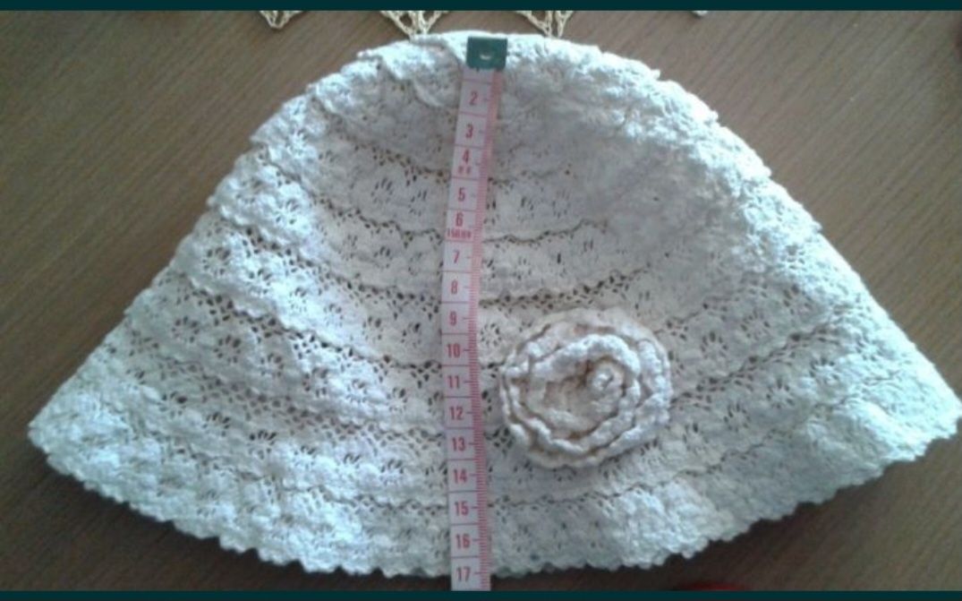 Kapelusz dziewczęcy letni wizytowy elegancki obwód 52cm